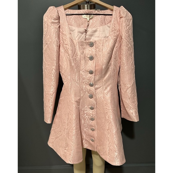 LoveShackFancy Haveri Sqaure-Neck Jacquard Minidress size 4 - Picture 6 of 7